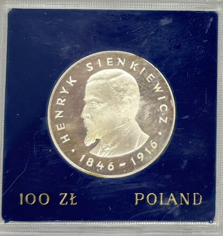 Read more about the article 1977 Poland Silver Proof 100 Zloytch Henryk Sienkiewicz