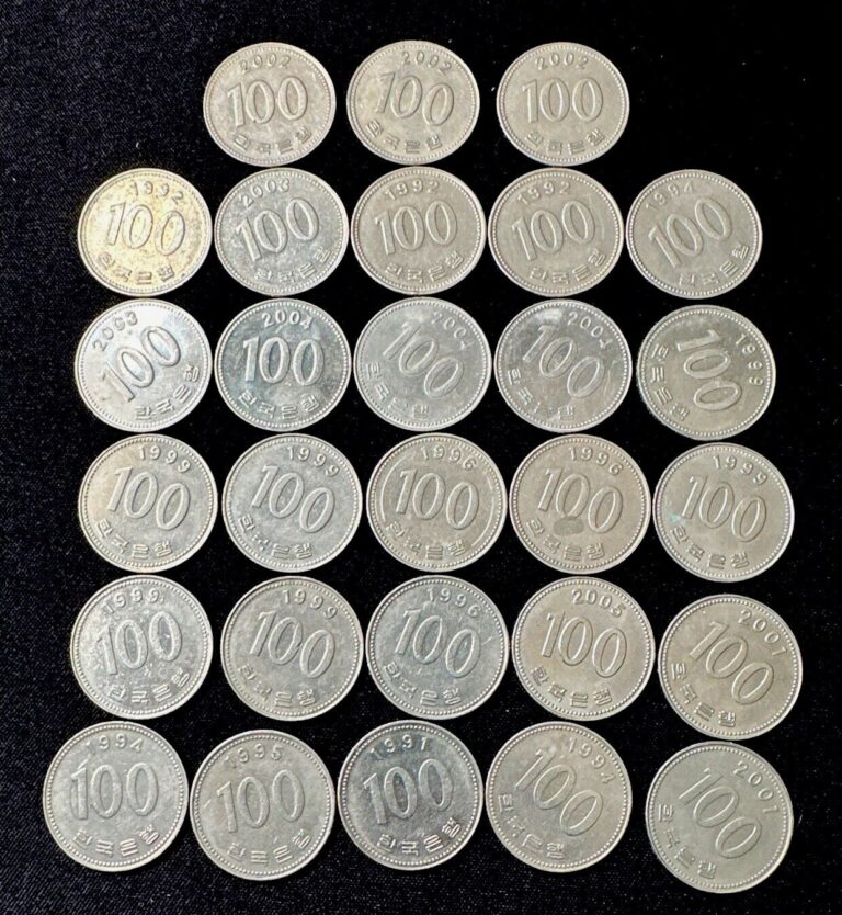 Read more about the article 28x South Korea Coin LOT South Korean 100 WON Coins Money Currenccy Lot