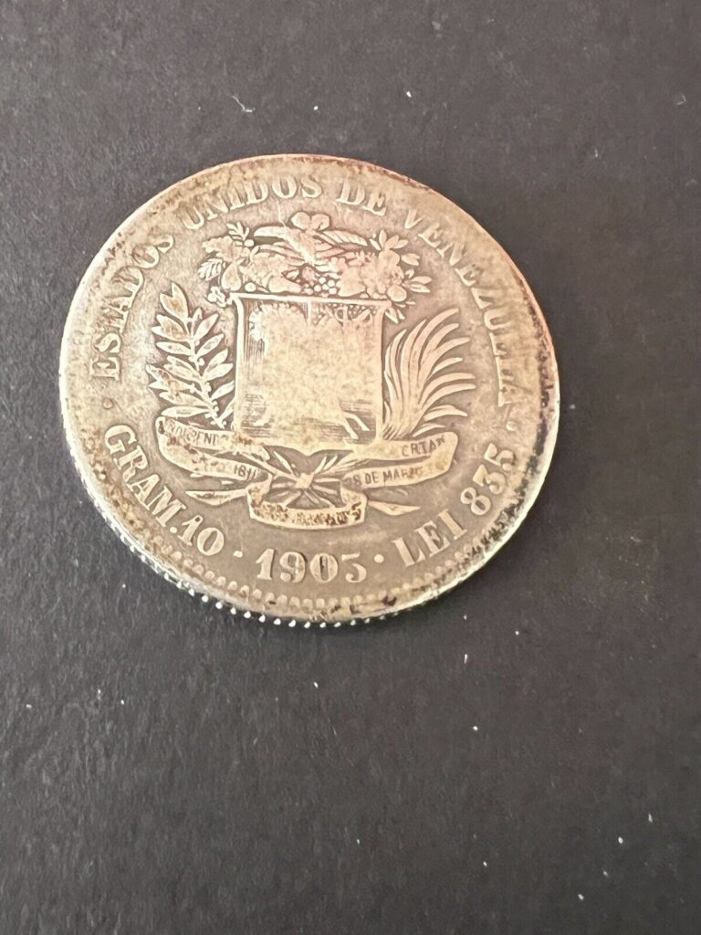 Read more about the article 1903 Venezuela 2 Bolivares – World/Foreign Silver Coin