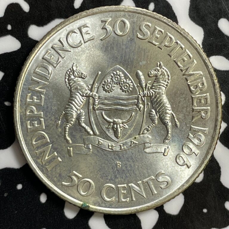 Read more about the article 1966 Botswana 50 Cents Lot#E2802 Silver! High Grade! Beautiful!