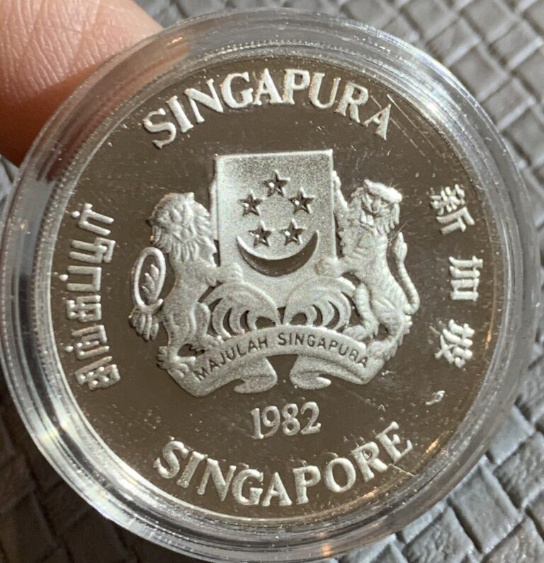 Read more about the article Singapore 1982 Shears Bridge 5 Dollars Silver Coin  Proof  KM 22a  MINTAGE 20000