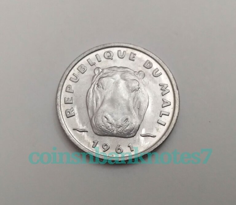 Read more about the article 1961 Mali 5 Francs Coin  KM2 Uncirculated / Hippopotamus