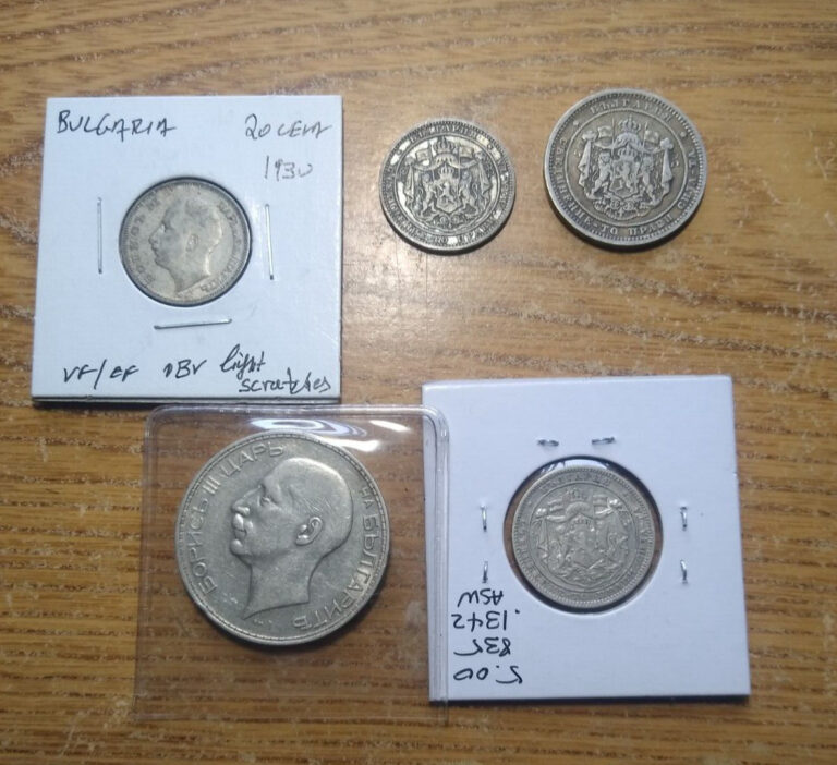 Read more about the article bulgaria silver lot 5 coins 1882-1934 1 2 20 100 leva