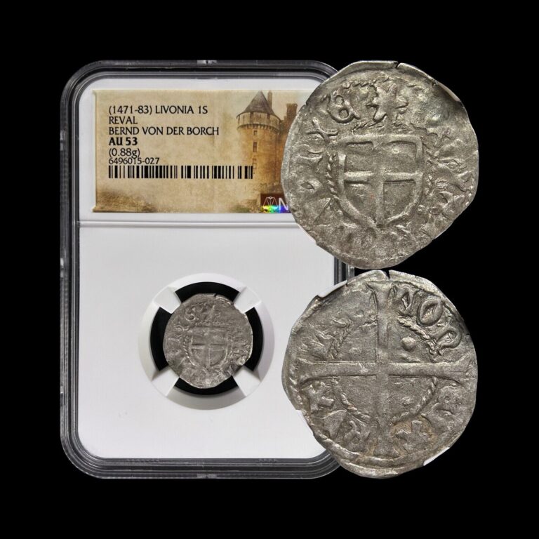 Read more about the article LIVONIA. 1471  Schilling  Silver – NGC AU53 – Teutonic Order  Reval  Tallinn 027