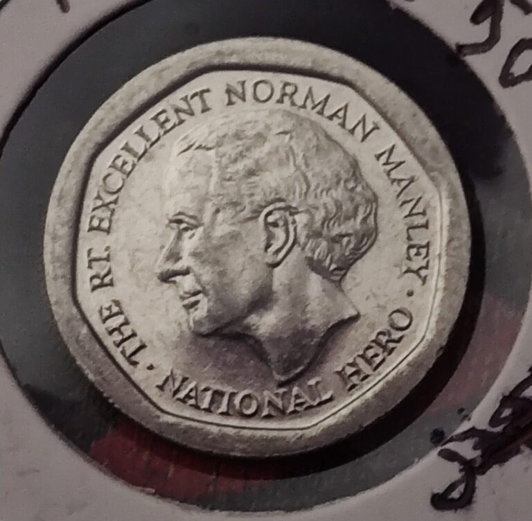 Read more about the article 1996 JAMAICA FIVE DOLLAR NORMAN MANLEY WORLD COIN AU