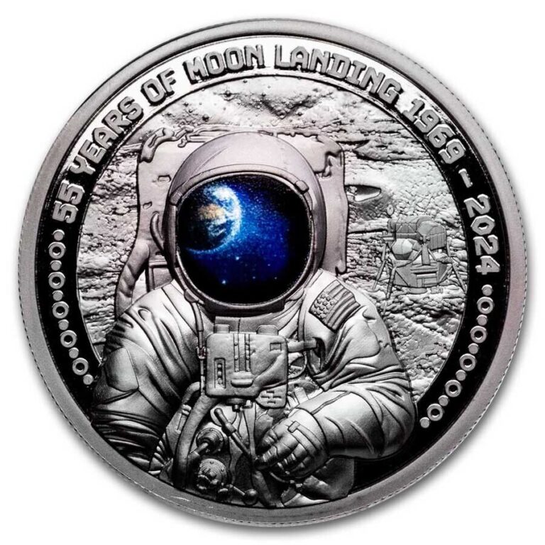 Read more about the article 2024 Barbados 1 oz Silver First Man on the Moon (with Box and COA)