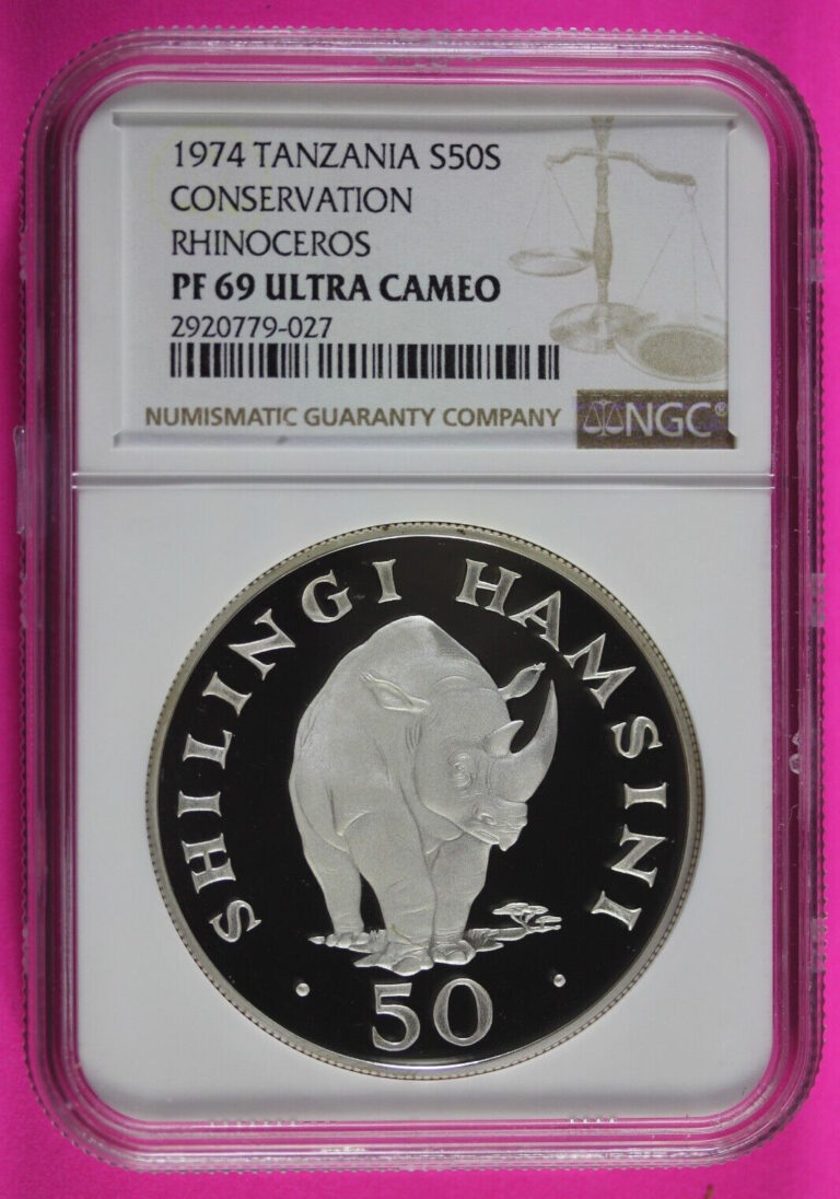 Read more about the article 1974 PF 69 Tanzania Conservation Rhinoceros 50 Shilingi Coin NGC Certified 487