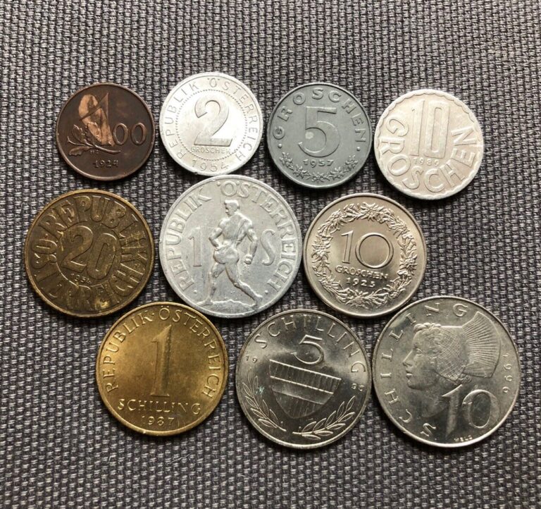 Read more about the article Vintage Austria 🇦🇹 Lot Of 10  World Foreign Coins