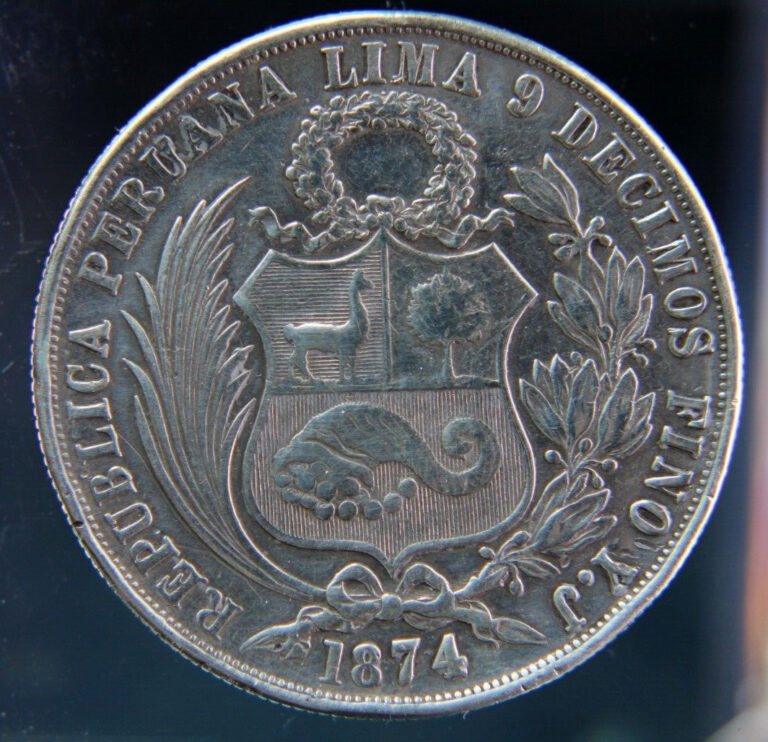 Read more about the article Peru  1 Sol  1874  silver coin  0.900