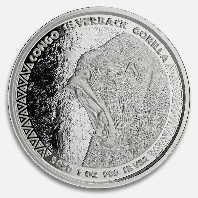 Read more about the article 2020 Republic of Congo Prooflike Silverback Gorilla 1 oz Silver Coin W/CAPSULE