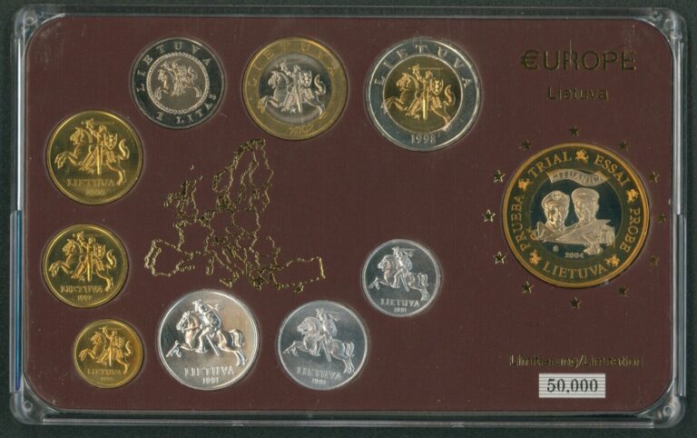 Read more about the article Lithuania: Coin Type Set 1991-2004 (with trial Euro 2004)