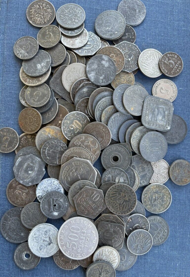 Read more about the article Lot Of 125 Germany Austria WWI Weimar Notgeld Steel Zinc Coins..TM408