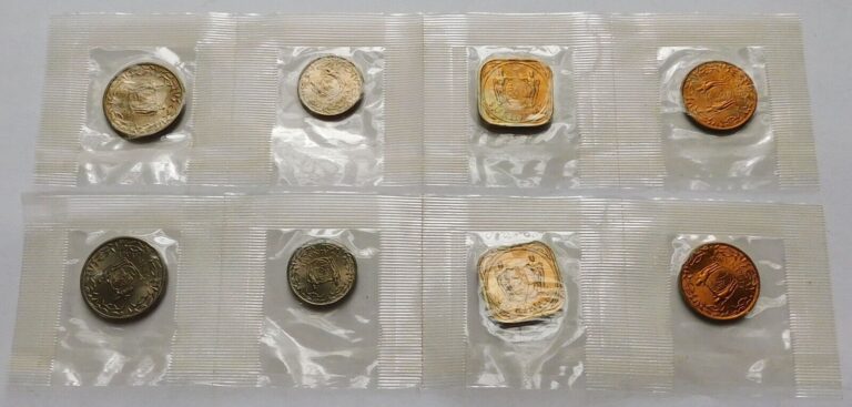 Read more about the article Lot of 8 Suriname 1962 UNC Coins  25C/10C/5C/1C