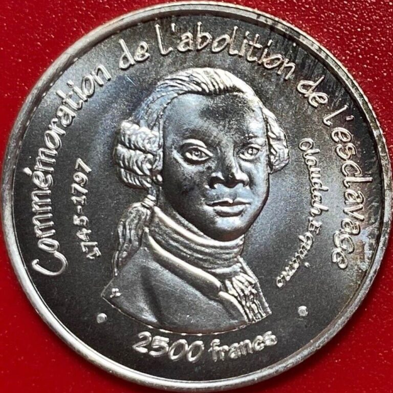 Read more about the article 2007 BENIN 2500 FRANCS ESSAI SILVER BU SLAVERY ABOLITION RARE LOW MINT=850 COINS