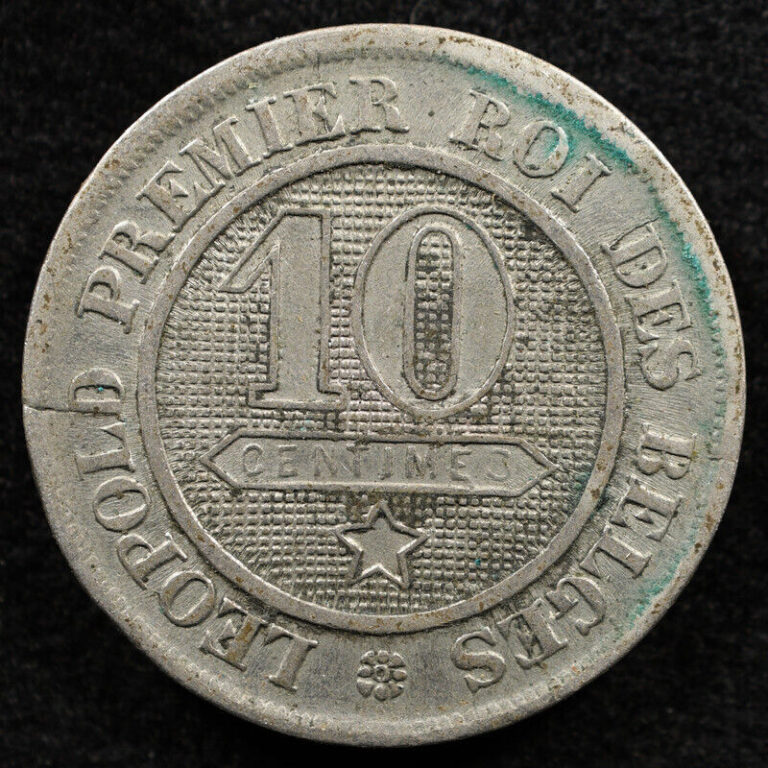 Read more about the article Belgium 10 Centimes 1862  Coin  Die Crack Error  Inv#F530