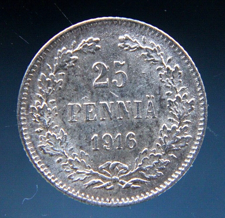 Read more about the article Finland 25 pennia  1916  silver coin