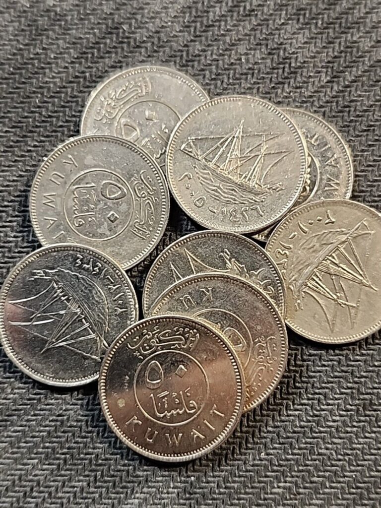 Read more about the article Kuwait 50 Fils Circulated Coin-Free Shipping-Mixed Dates-Sail Boat