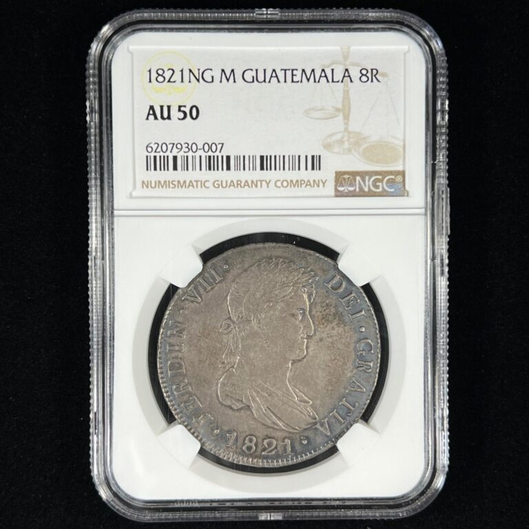 Read more about the article 1821 NG M 8R AU50 NGC Guatemala 8 Reales – Nice Original Silver Coin