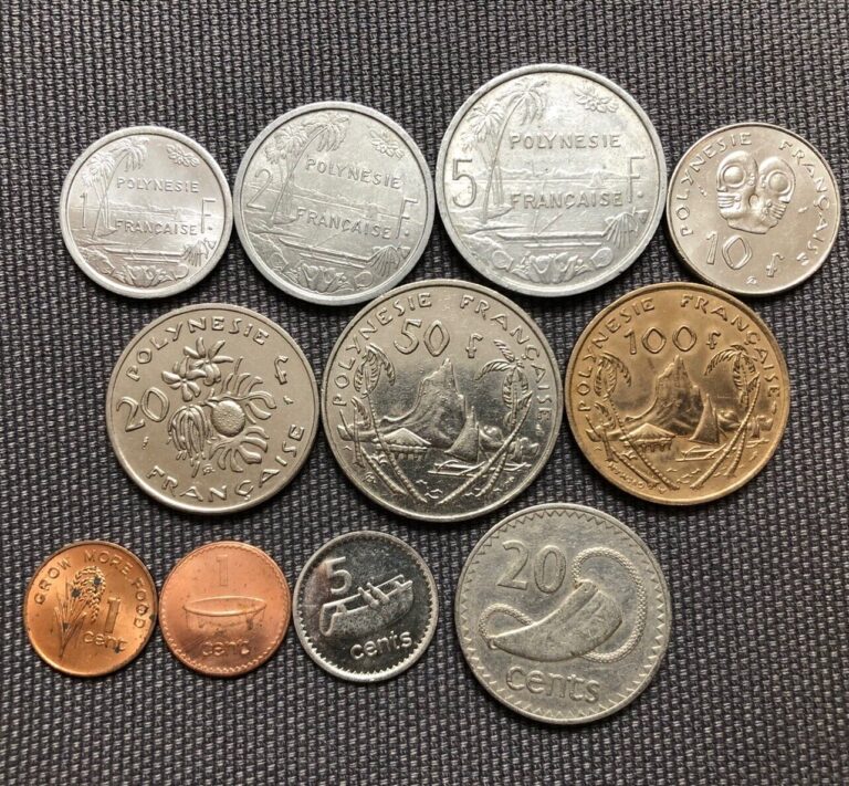 Read more about the article French Polynesia 🇵🇫 Fiji 🇫🇯 Lot Of 11  World Foreign Coins