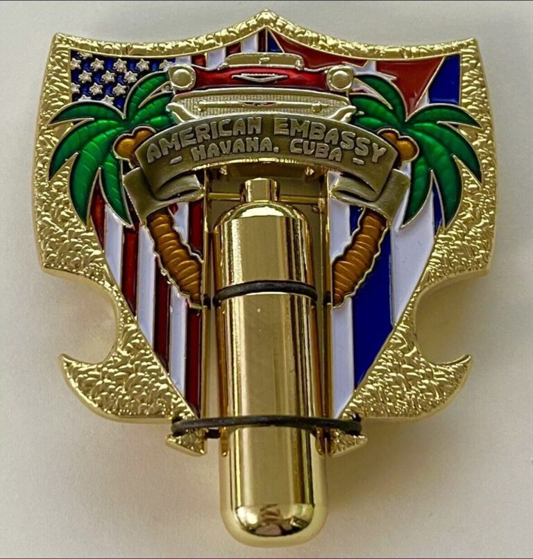 Read more about the article USMC Marine Security Guard Det. MSG DOS US Embassy Havan@ Cub@ Cigar Cutter Coin