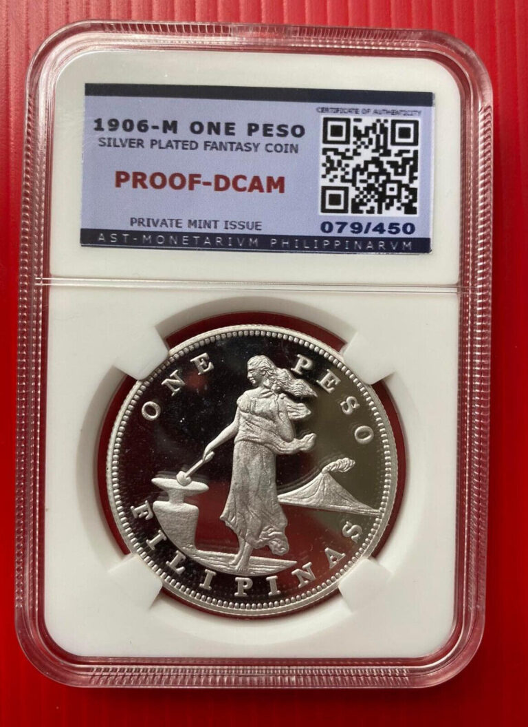 Read more about the article 1906 M US Philippine One Peso Proof DCam Private Mint Issue New Coin