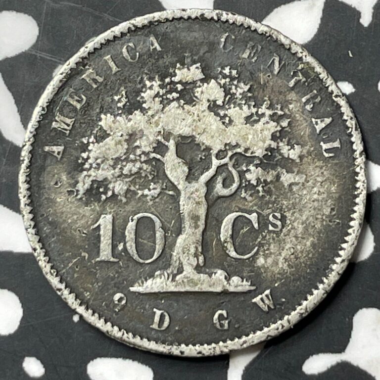 Read more about the article 1865 Costa Rica 10 Centavos Lot#JM8062 Silver! Scarce!