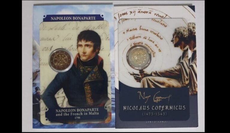 Read more about the article Malta 2 Euro coins 2023 “Napoleon Bonaparte” + “Nicolaus Copernicus” 2 coincards