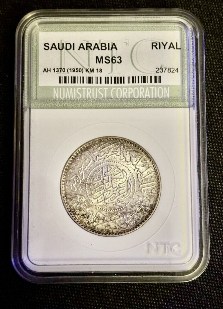 Read more about the article AH1370 (1950) Saudi Arabia 1 Riyal Silver Coin KM# 18 237824