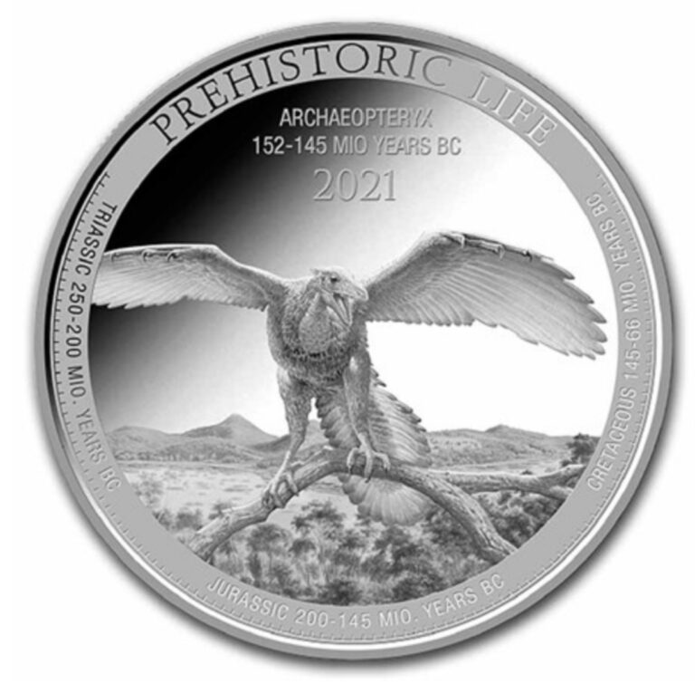 Read more about the article 2021 Prehistoric Life Congo 1 oz .999 Silver ARCHAEOPTERYX in capsule