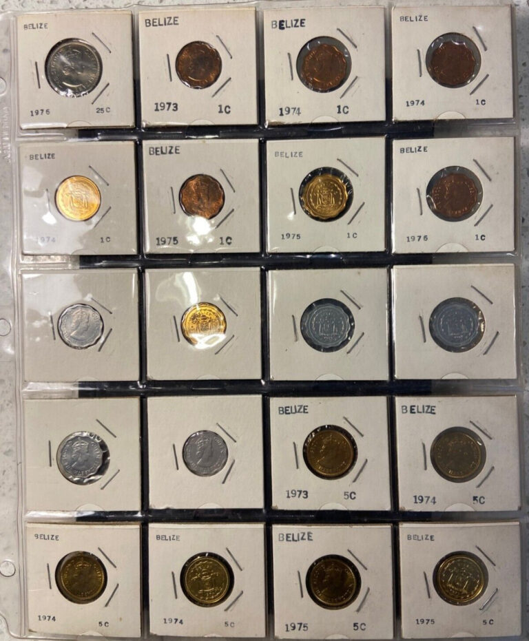 Read more about the article WORLD COINS Belize 20 Uncirculated TONED coins GEMS of the 1970’s