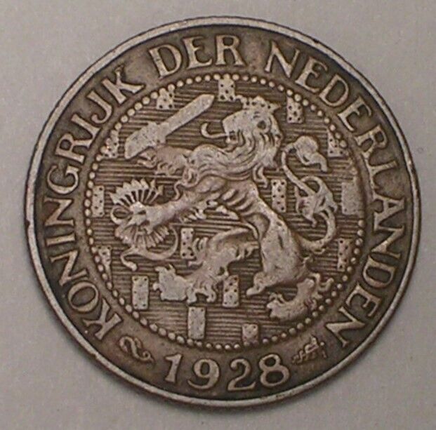 Read more about the article 1928 Netherlands Dutch 1 Cent Lion and Sword Coin VF+