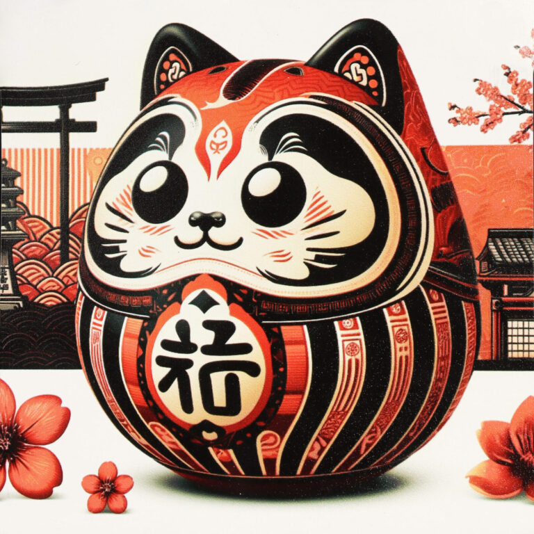 Read more about the article 2025 Cameroon  Lucky Daruma Fortune Cat 1 oz silver 120mm X 120mm coin