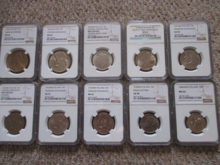 Read more about the article POLAND  NGC 10 Zloty PRL  x 10 collection – high grade up to MS66 BARGAIN LOT! 2