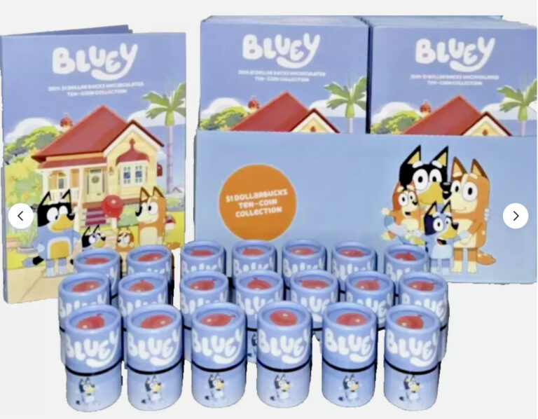 Read more about the article Australia BLUEY $1 DollarBucks SEALED Tube 10-Coin Folder Set 1-10 Colour Chance