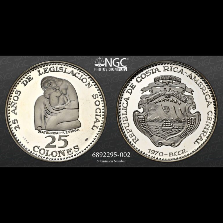 Read more about the article Costa Rica 25 Colones 1970 Commemorative NGC PF 68 Ultra Cameo — Vibrant Luster