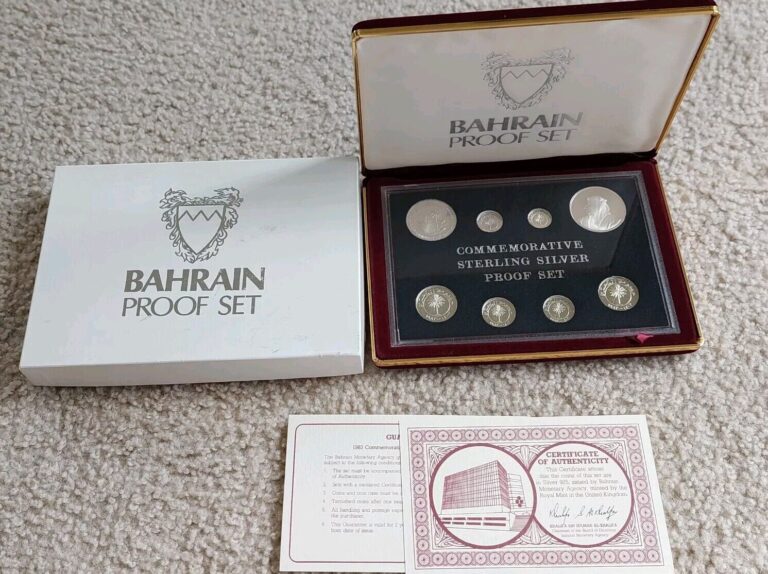 Read more about the article 1983 Bahrain Proof Set- 8 Coins 1983 Sterling Silver Proof Set in Box