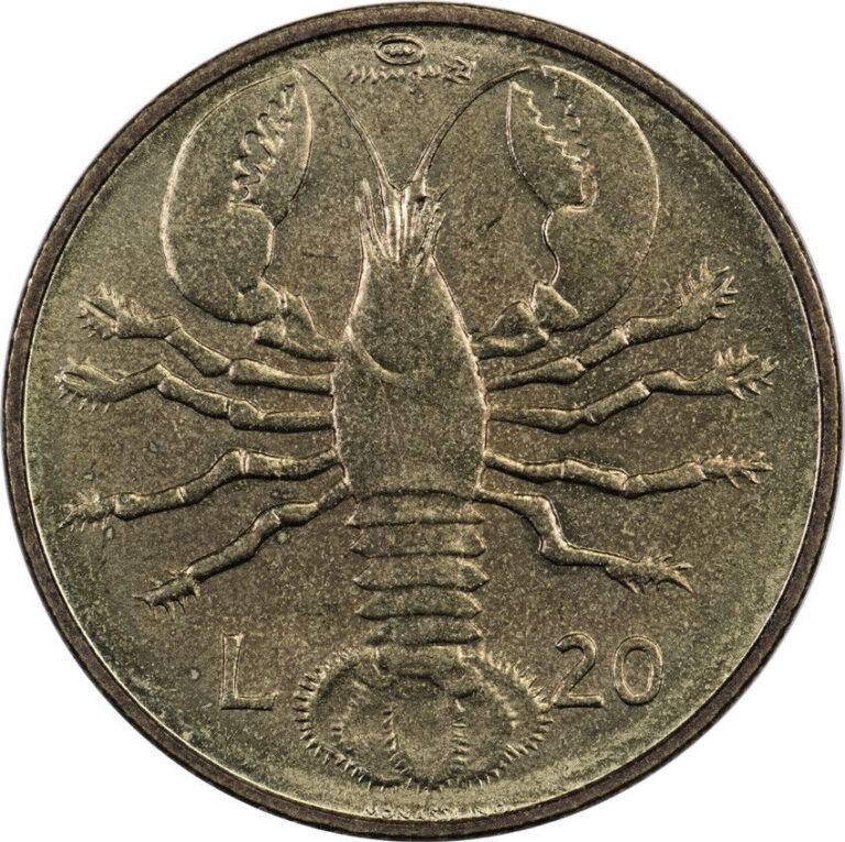 Read more about the article San Marino – 20 Lire – 1974 – Unc – Lobster