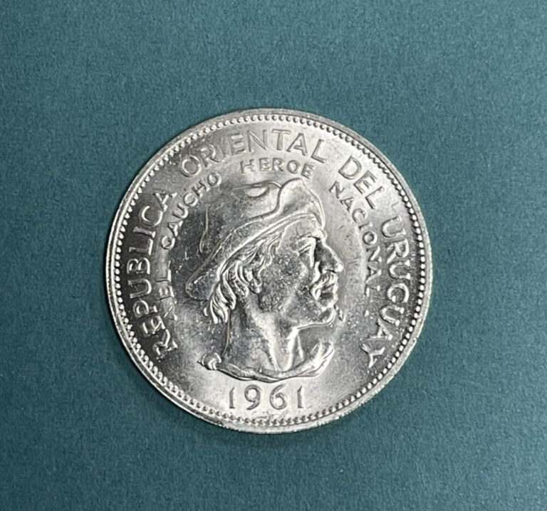 Read more about the article 1961 Uncirculated Uruguay Silver 10 Pesos Coin KM#43