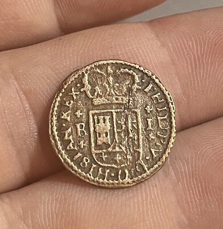 Read more about the article 1720 1 Maravedi Spanish Colonial Old Coin Barcelona Mint Pirate Golden Era Lion