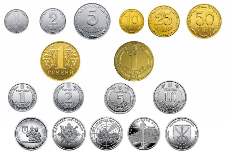 Read more about the article Ukraine Complete SET of 17 Coins (kopiyok  hryvnia)  1992-2024