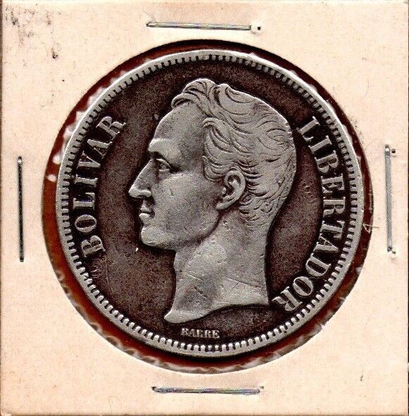 Read more about the article Venezuela Coin 5 Bolivares 1902 “Fuerte” Silver .900  25gr. 37mm KM#24