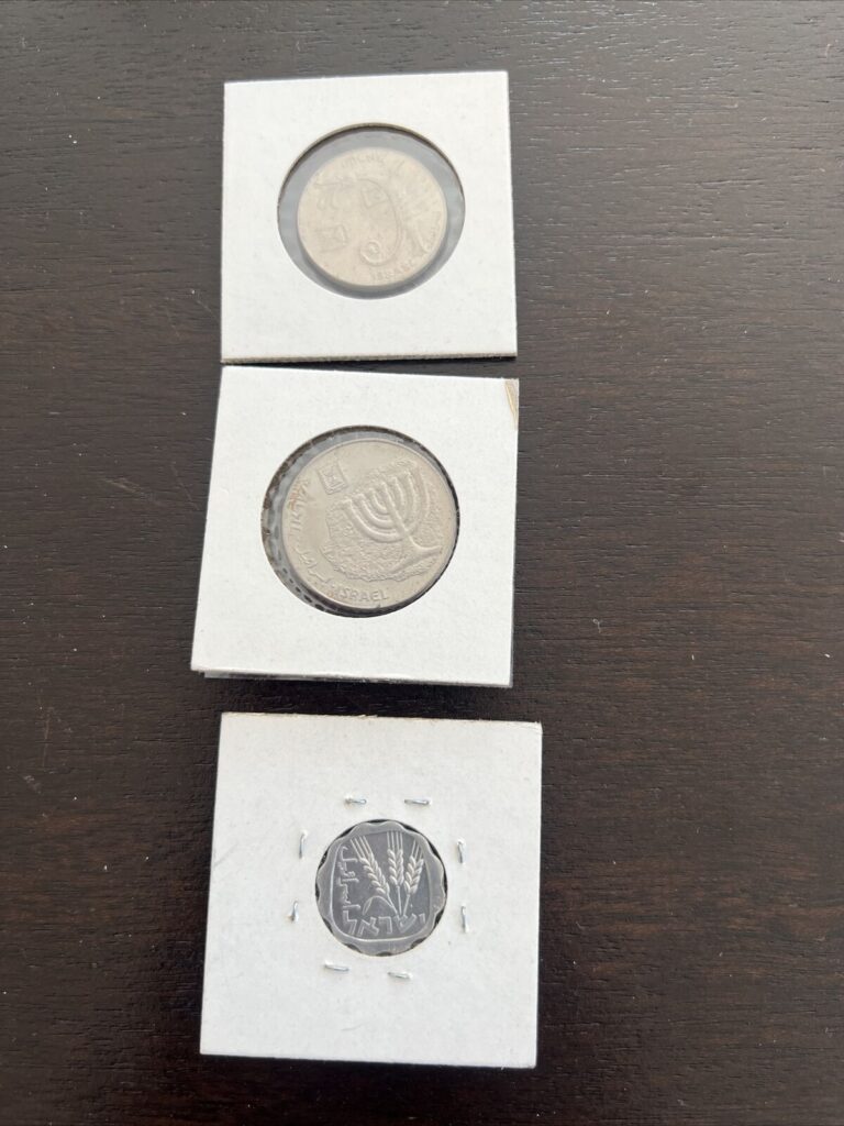 Read more about the article LOT 3 Older Israel Coins 1 Agorah 1961 + 100 Sheqalim + 10.  Nice