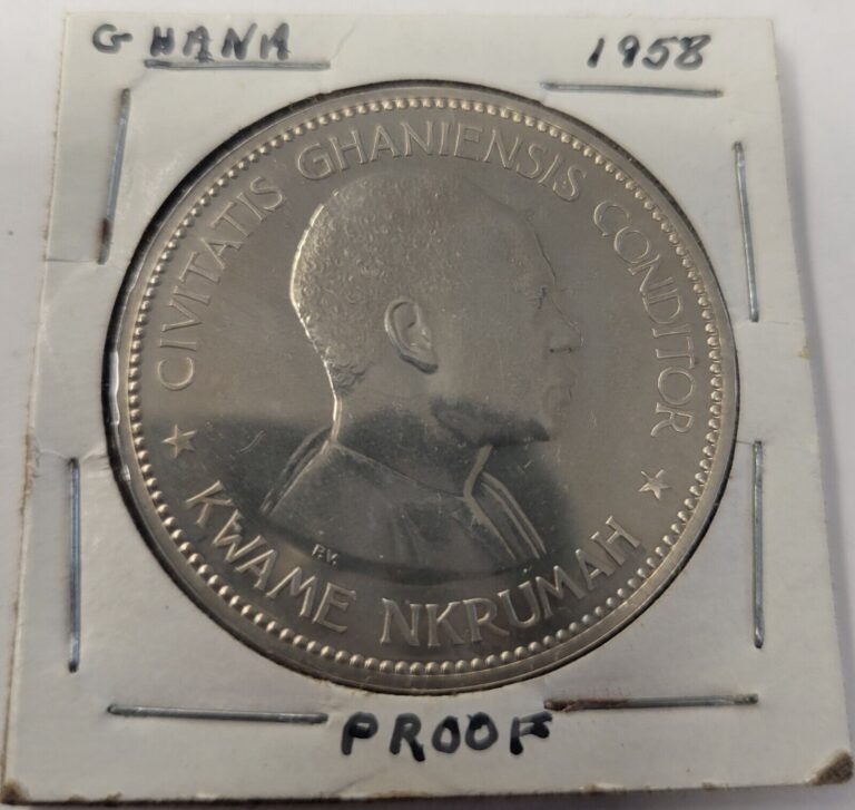 Read more about the article 1958 Ghana  Proof 10 Shillings Silver Coin. Kwame Nkrumah.