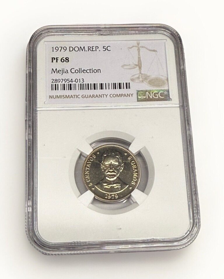 Read more about the article 1979 DOMINICAN REPUBLIC 5 CENTS PROOF. NGC PF 68.