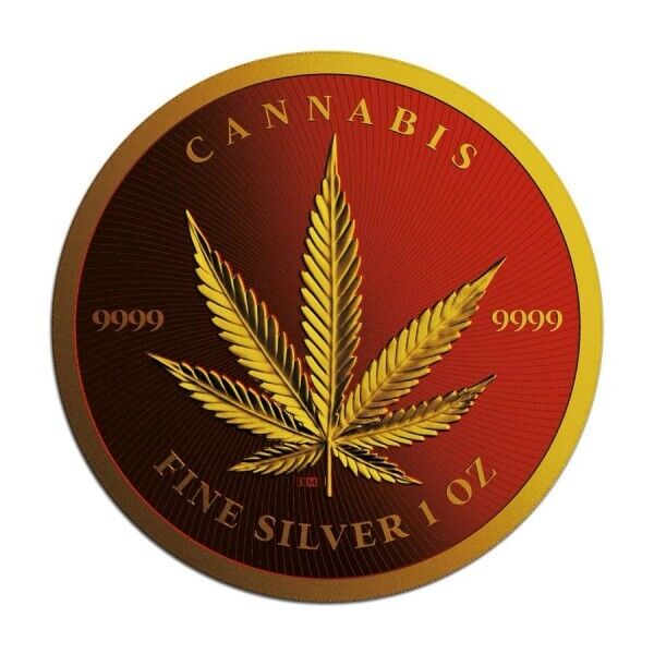 Read more about the article 2024 1 oz Chad Cannabis Royal Red 24k Gold Gilded Silver Coin