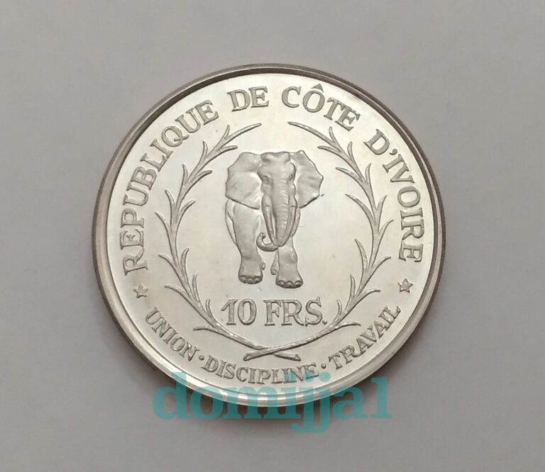 Read more about the article 1966 Ivory Coast 10 Francs Silver Coin  KM #1 Proof / Elephant