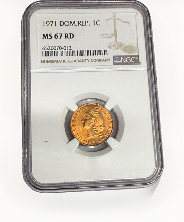 Read more about the article 1971 DOMINICAN REPUBLIC 1 CENT. HIGH GRADE OF NGC MS 67.