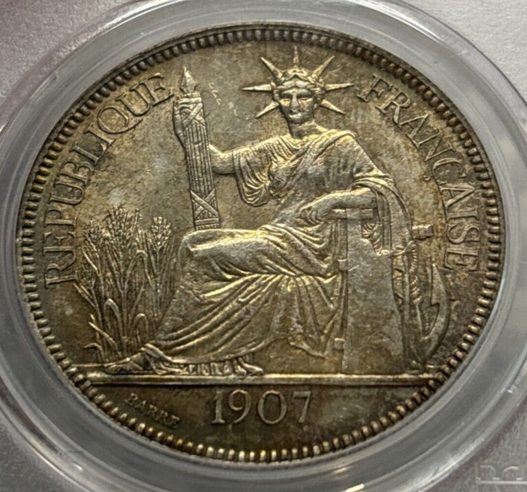 Read more about the article 1907-A French Indo China Silver Piastre – PCGS MS63 – Lec-290