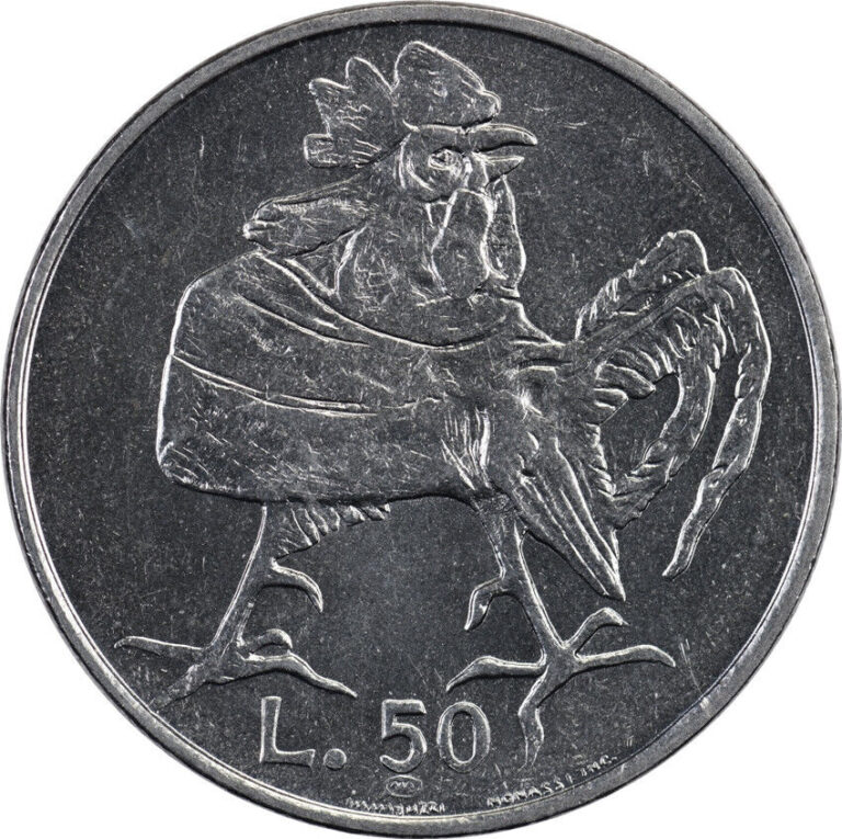 Read more about the article San Marino – 50 Lire – 1974 – Unc – Rooster