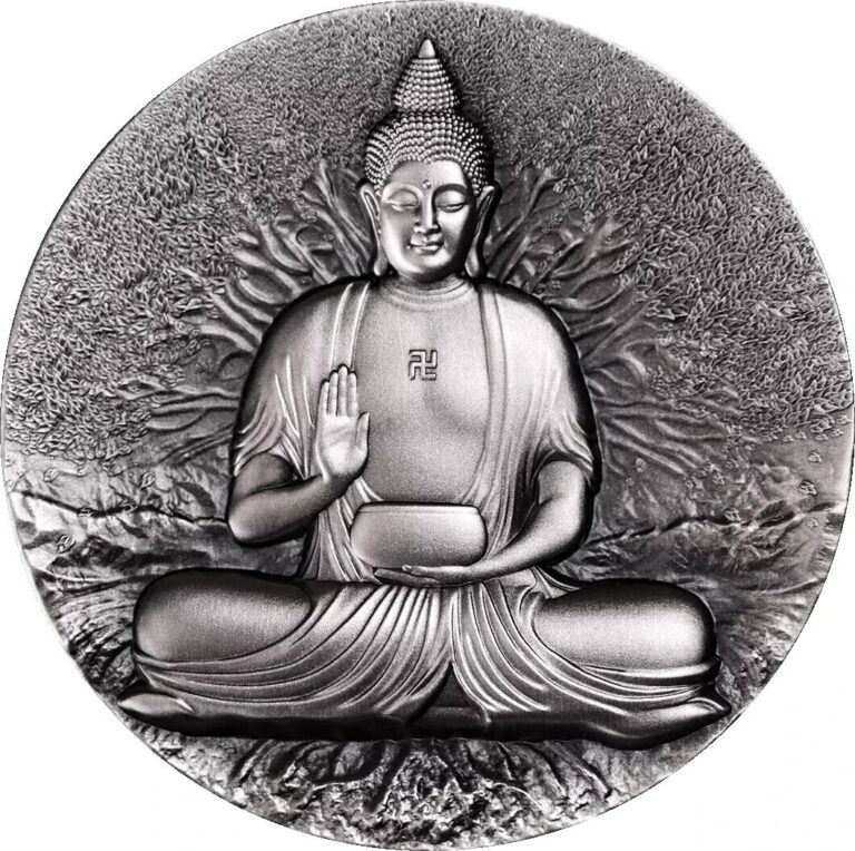 Read more about the article THE BUDDHA Creator of Buddhism 2 Oz Silver Coin 2000 CFA .999 Gabon 2025 LOT#657